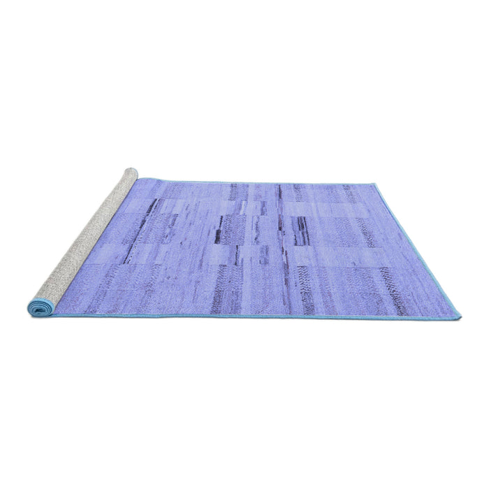 Sideview of Machine Washable Solid Blue Modern Rug, wshabs5469blu