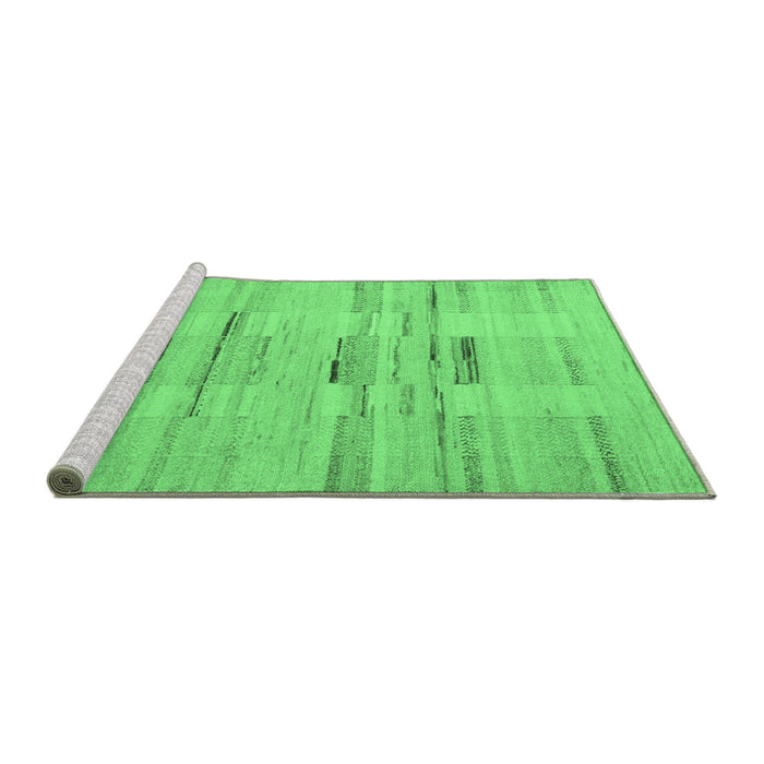 Sideview of Machine Washable Solid Emerald Green Modern Area Rugs, wshabs5469emgrn