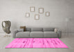 Machine Washable Solid Pink Modern Rug in a Living Room, wshabs5469pnk