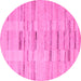 Round Solid Pink Modern Rug, abs5469pnk