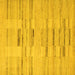 Square Machine Washable Solid Yellow Modern Rug, wshabs5469yw