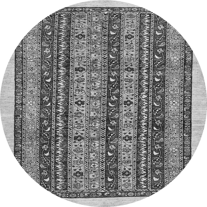 Round Machine Washable Abstract Gray Modern Rug, wshabs546gry