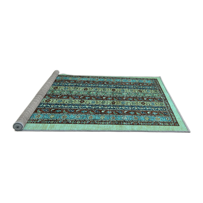 Sideview of Machine Washable Abstract Light Blue Modern Rug, wshabs546lblu