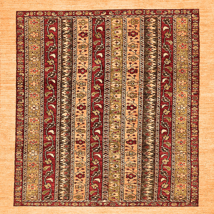 Square Machine Washable Abstract Orange Modern Area Rugs, wshabs546org