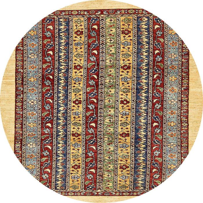 Round Abstract Red Brown Modern Rug, abs546