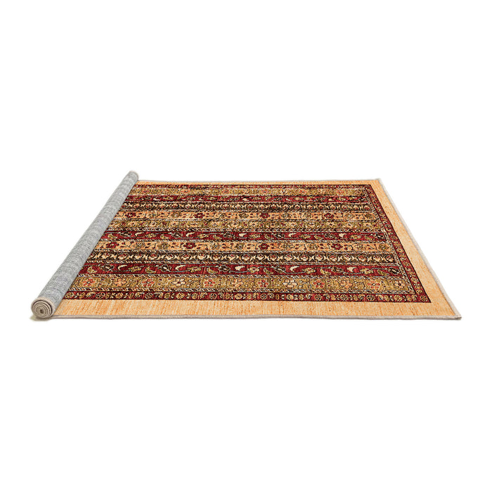 Sideview of Machine Washable Abstract Orange Modern Area Rugs, wshabs546org