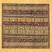 Square Abstract Brown Modern Rug, abs546brn