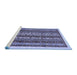 Sideview of Machine Washable Abstract Blue Modern Rug, wshabs546blu