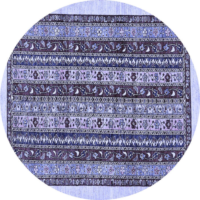 Round Abstract Blue Modern Rug, abs546blu