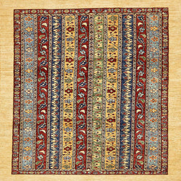 Square Abstract Red Brown Modern Rug, abs546