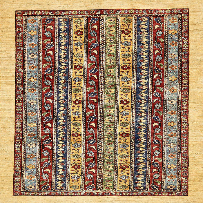 Square Abstract Red Brown Modern Rug, abs546