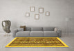 Machine Washable Abstract Yellow Modern Rug in a Living Room, wshabs546yw