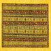 Square Abstract Yellow Modern Rug, abs546yw