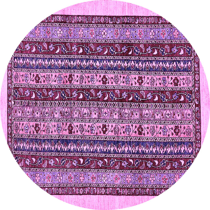 Round Abstract Purple Modern Rug, abs546pur