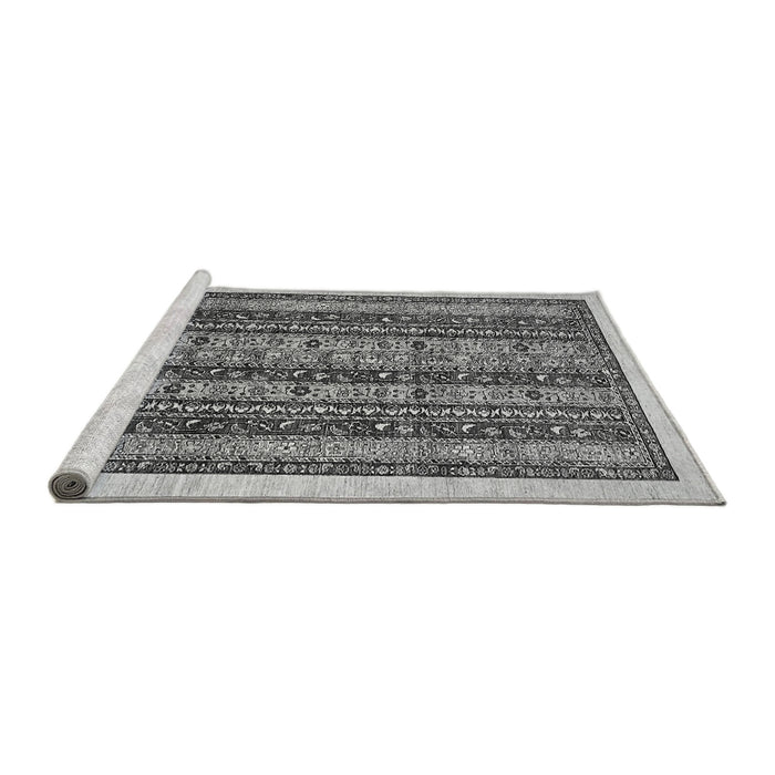Sideview of Machine Washable Abstract Gray Modern Rug, wshabs546gry