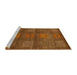 Sideview of Machine Washable Abstract Sedona Brown Rug, wshabs5470