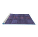 Sideview of Machine Washable Abstract Blue Modern Rug, wshabs5470blu