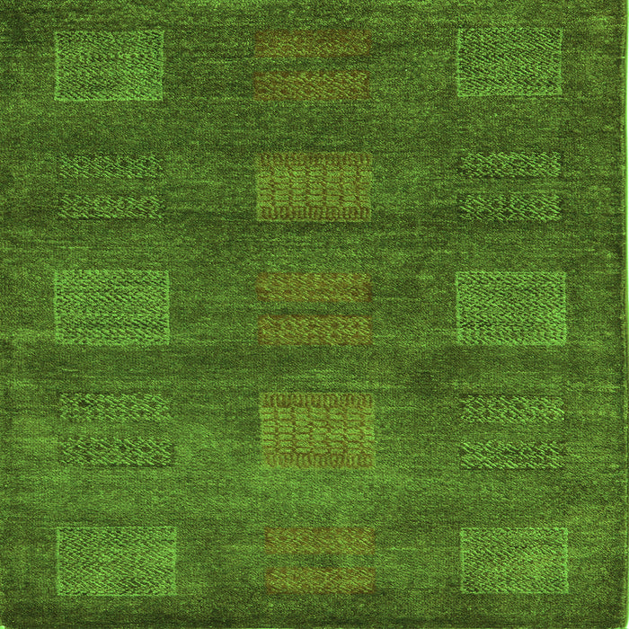 Square Machine Washable Abstract Green Modern Area Rugs, wshabs5470grn
