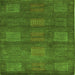 Square Machine Washable Abstract Green Modern Area Rugs, wshabs5470grn