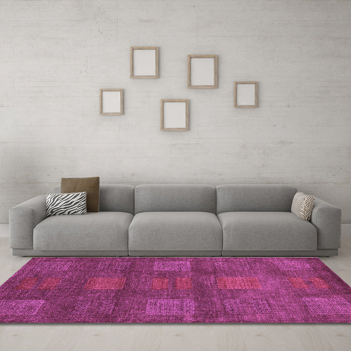 Machine Washable Abstract Purple Modern Area Rugs in a Living Room, wshabs5470pur