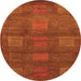 Round Abstract Orange Modern Rug, abs5470org