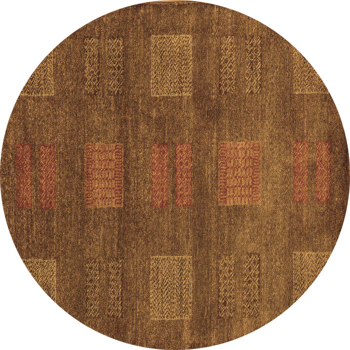 Round Abstract Brown Modern Rug, abs5470brn