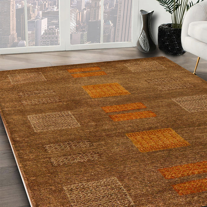 Abstract Sedona Brown Modern Rug in Family Room, abs5470