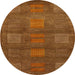 Round Abstract Sedona Brown Modern Rug, abs5470