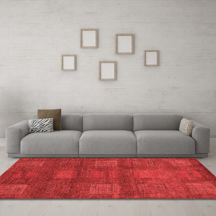 Modern Red Washable Rugs