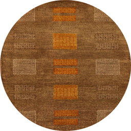 Round Machine Washable Abstract Sedona Brown Rug, wshabs5470