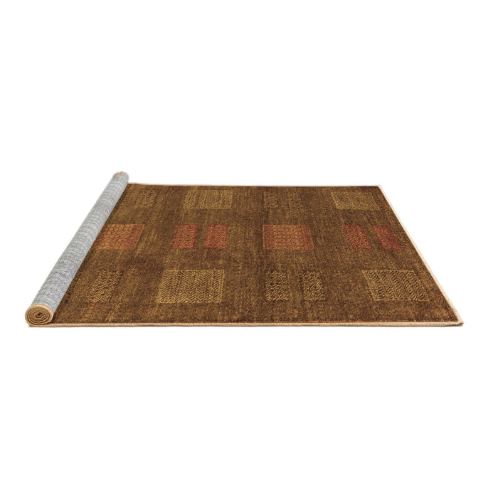 Sideview of Machine Washable Abstract Brown Modern Rug, wshabs5470brn