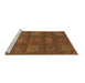 Sideview of Machine Washable Abstract Brown Modern Rug, wshabs5470brn