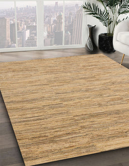 Abstract Bronze Brown Solid Rug in Family Room, abs5471