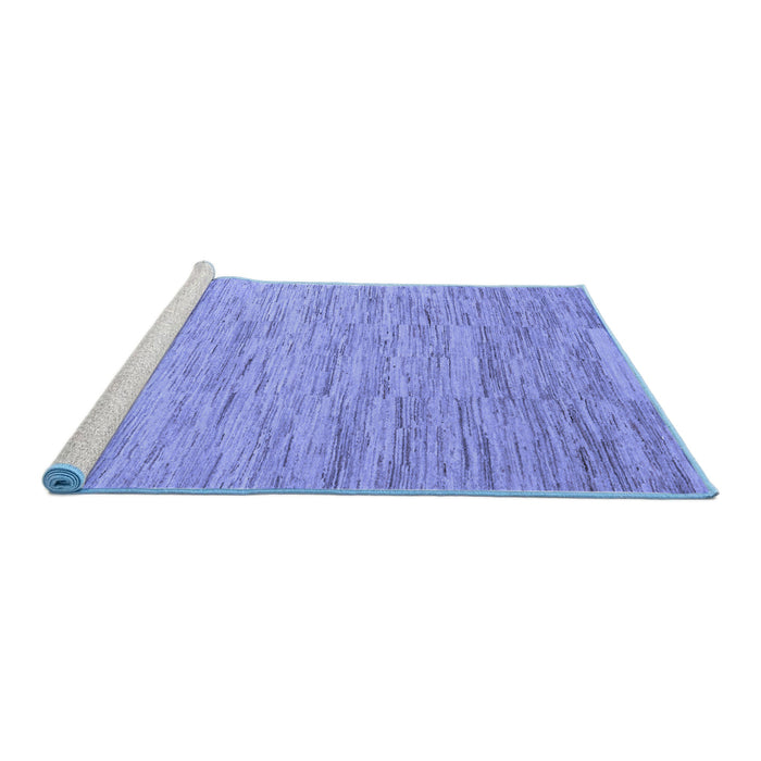 Sideview of Machine Washable Solid Blue Modern Rug, wshabs5471blu