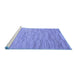 Sideview of Machine Washable Solid Blue Modern Rug, wshabs5471blu