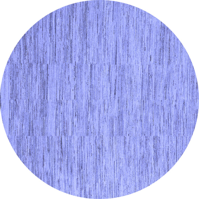 Round Solid Blue Modern Rug, abs5471blu