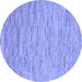 Round Solid Blue Modern Rug, abs5471blu