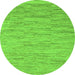 Round Solid Green Modern Rug, abs5471grn