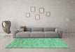 Machine Washable Solid Turquoise Modern Area Rugs in a Living Room,, wshabs5471turq