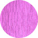 Round Machine Washable Solid Purple Modern Area Rugs, wshabs5471pur