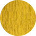 Round Solid Yellow Modern Rug, abs5471yw