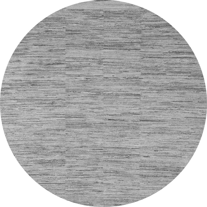 Round Machine Washable Solid Gray Modern Rug, wshabs5471gry