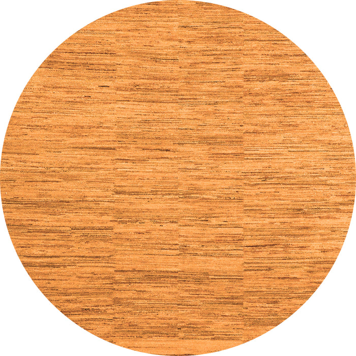 Round Machine Washable Solid Orange Modern Area Rugs, wshabs5471org
