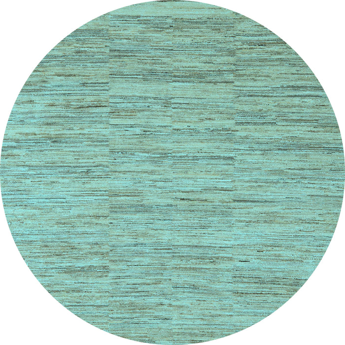 Round Machine Washable Solid Light Blue Modern Rug, wshabs5471lblu