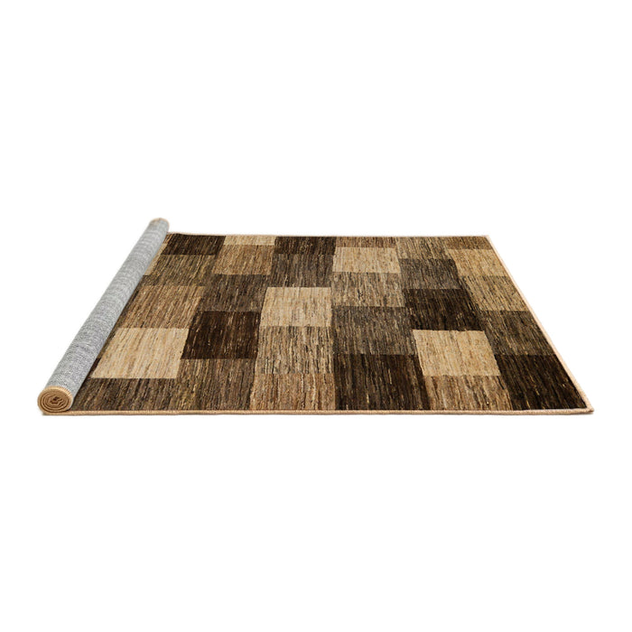 Sideview of Machine Washable Abstract Bronze Brown Rug, wshabs5472