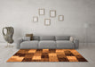 Machine Washable Abstract Orange Modern Area Rugs in a Living Room, wshabs5472org