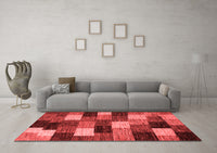 Machine Washable Abstract Red Modern Rug, wshabs5472red