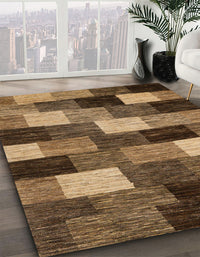 Abstract Bronze Brown Modern Rug, abs5472