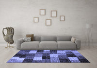 Machine Washable Abstract Blue Modern Rug, wshabs5472blu