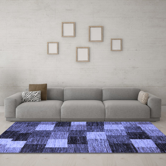 Machine Washable Abstract Blue Modern Rug in a Living Room, wshabs5472blu